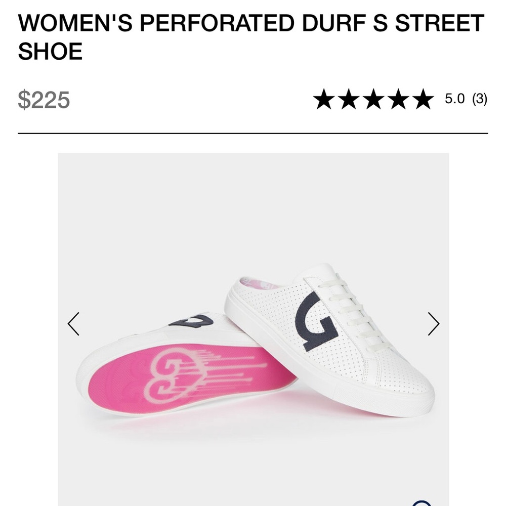 G/FORE Women's Perforated White and Pink Slip-On Loafer Sneakers